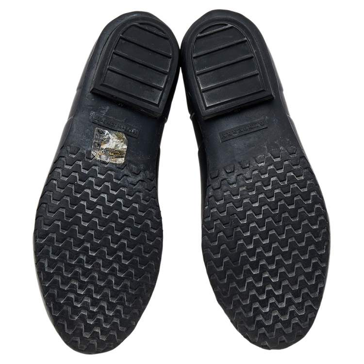 Pre Owned Burberry Black Rubber Buckle Detail Rain Boots Size 38