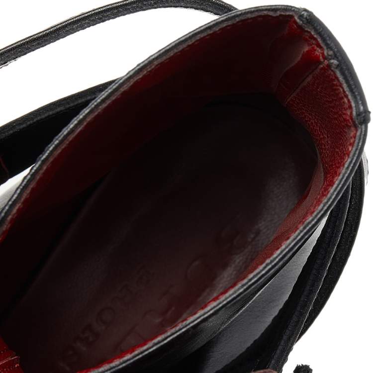 مملوكة مسبقًا Burberry Black Leather Buckle Ankle Boots Size 38