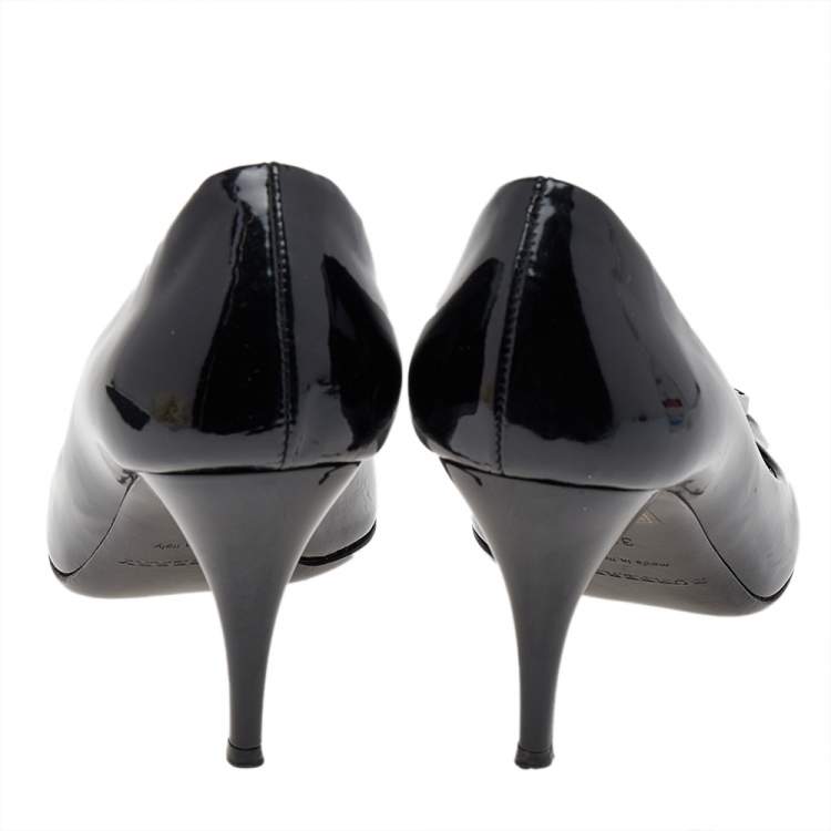 Pre Owned Burberry Black Patent Leather Pumps Size 36