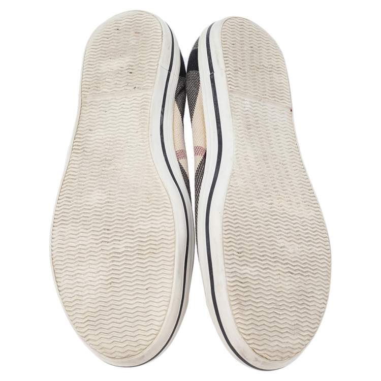 Pre Owned Burberry Multicolor Nova Check Canvas And Patent Leather Cap Toe Ballet Flats Size 39