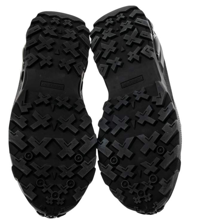 Pre Owned Burberry Black/White Nylon and Suede Arthur Sneakers Size 39