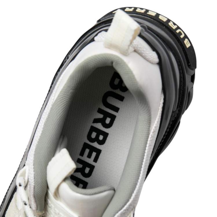 Pre Owned Burberry Black/White Nylon and Suede Arthur Sneakers Size 39