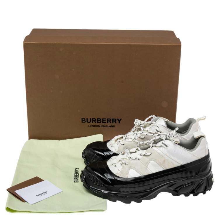Pre Owned Burberry Black/White Nylon and Suede Arthur Sneakers Size 39