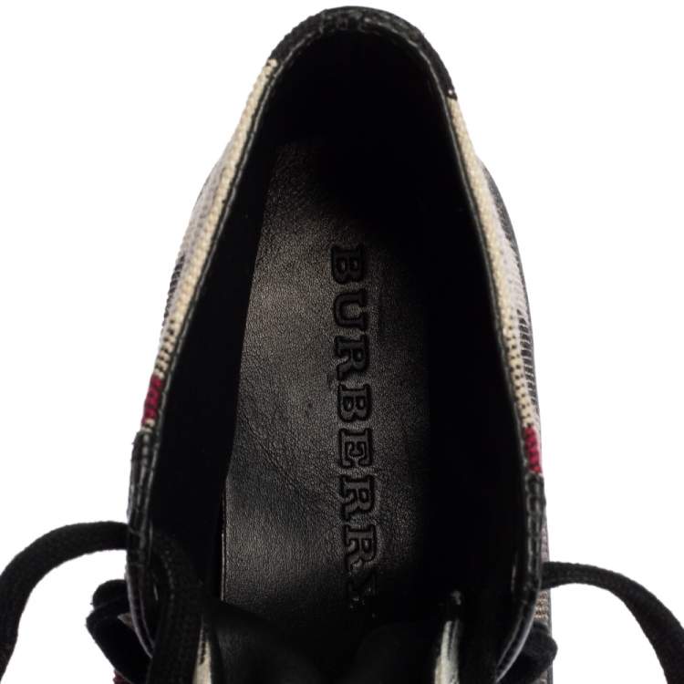 Pre Owned Burberry Ombre Black Check Canvas High Top Sneakers Size 41