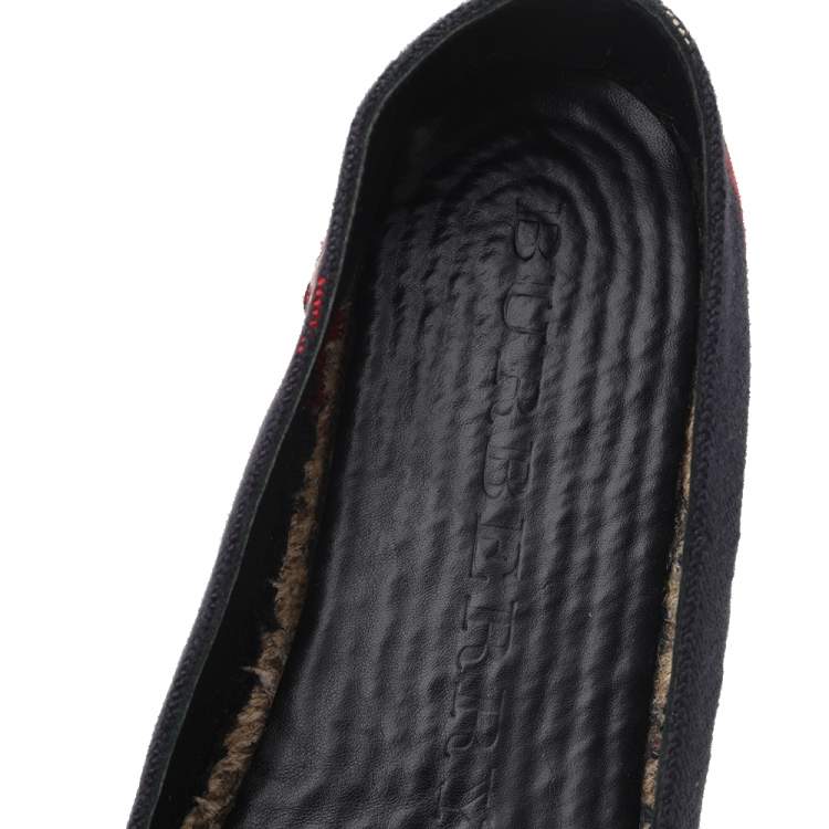 Pre Owned Burberry Black Nova Check Canvas Espadrilles Flats Size 41