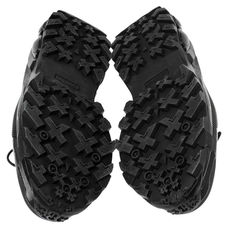 Pre Owned Burberry Black/Beige House Check Canvas And Rubber Linford Ballet Flats Size 40