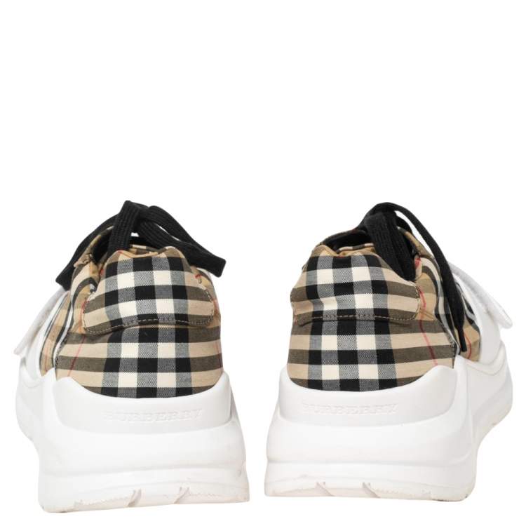 Pre Owned Burberry Check Canvas Regis Chunky Sneakers Size 45