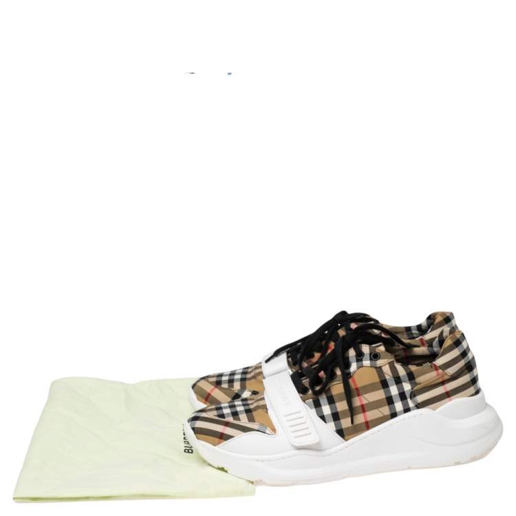 Pre Owned Burberry Check Canvas Regis Chunky Sneakers Size 45