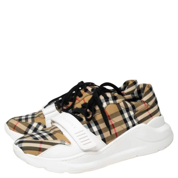 Pre Owned Burberry Check Canvas Regis Chunky Sneakers Size 45