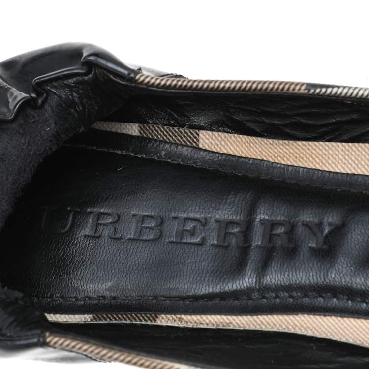 Pre Owned Burberry Multicolor Nova Check PVC And Patent Leather Ballet Flats Size 38 