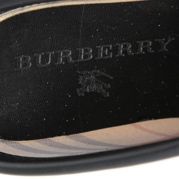 Pre Owned Burberry Beige House Check Rubber Rain Boots Size 35/36