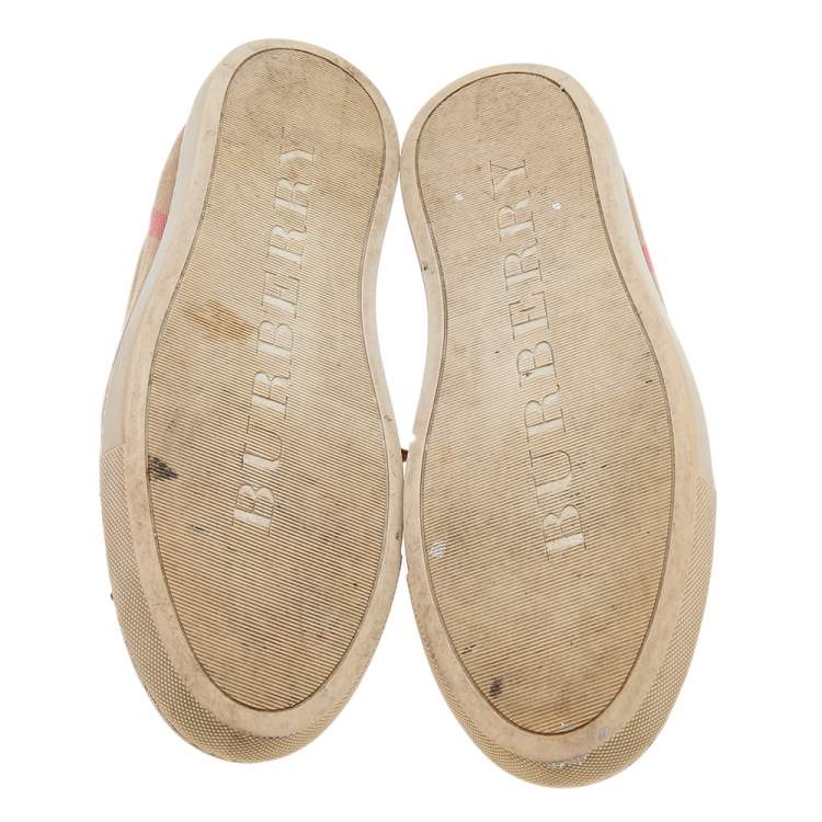 Pre Owned Burberry Multicolor Nova Check Canvas And Leather Low Top Sneakers Size 40