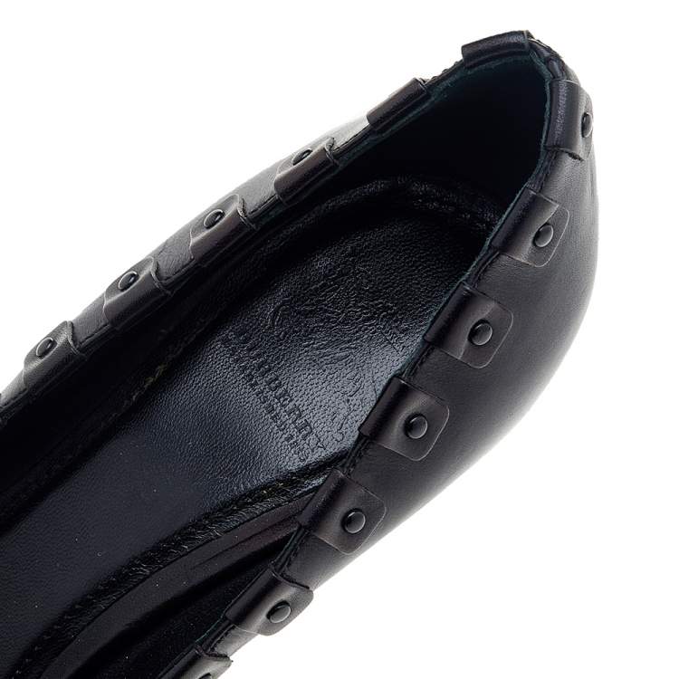 Pre Owned Burberry Black Leather Pointed Toe Pumps Size 40
