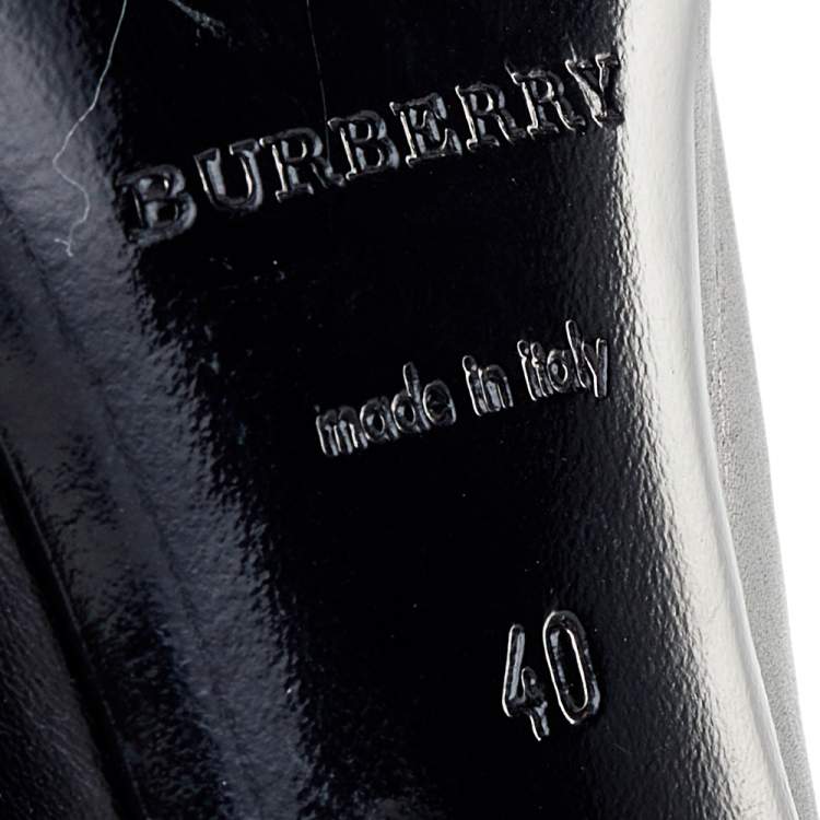 Pre Owned Burberry Black Leather Pointed Toe Pumps Size 40