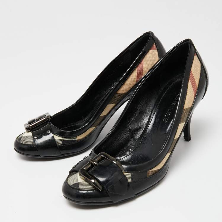 Burberry patent best sale leather pumps