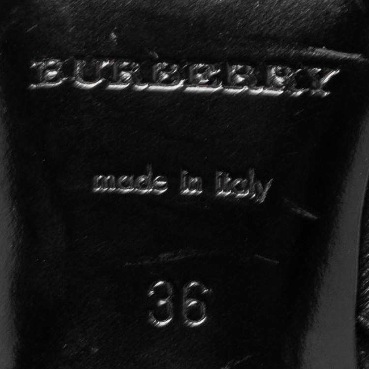 Pre Owned Burberry Black Leather Bow Detail Pointed Toe Slingback Pumps Size 36