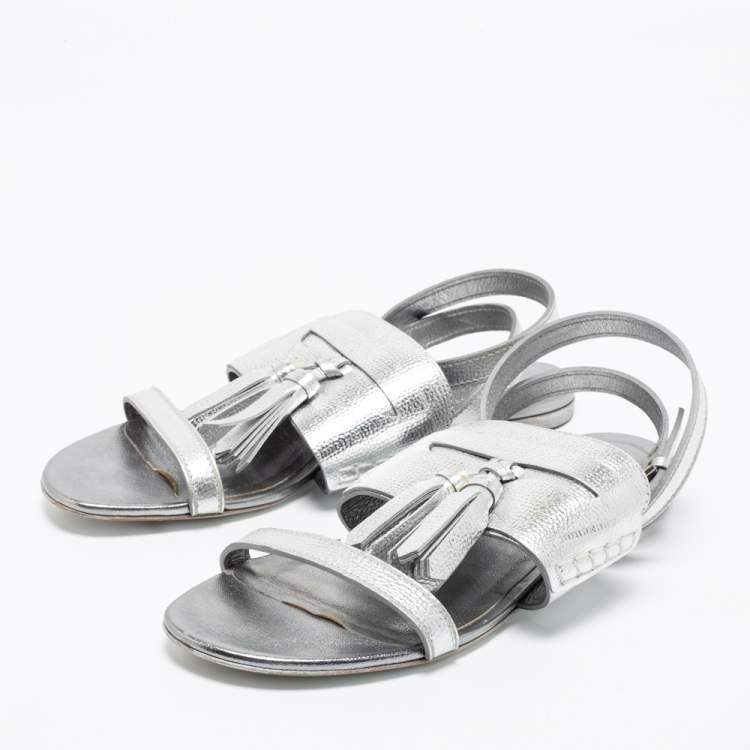 Burberry top sandals silver