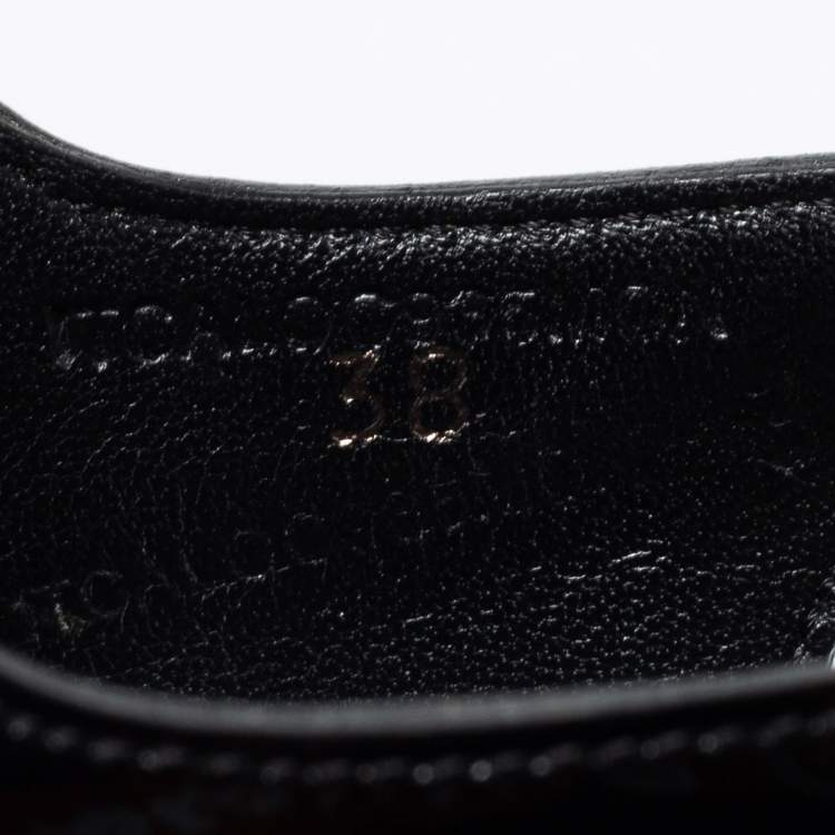 Pre Owned Burberry Black Nova Check Espadrille Platform Wedge Sandals Size 38