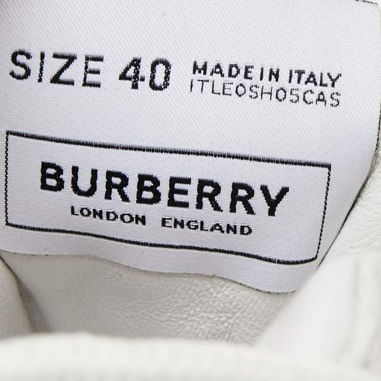 Pre Owned Burberry White Leather and Rubber Arthur Low-Top Sneakers Size 40