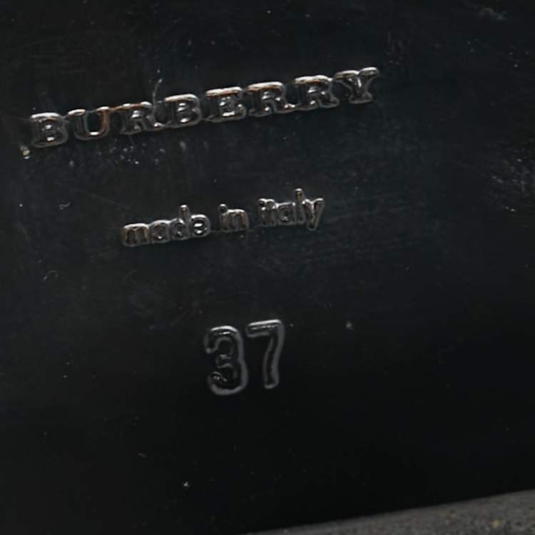 Pre Owned Burberry Black Leather Heritage Midcalf Boots Size 37