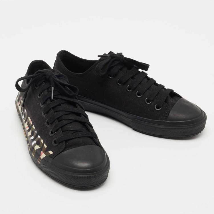 Pre Owned Burberry Black Canvas Larkhall Low Top Sneakers Size 40