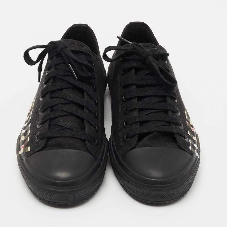 Pre Owned Burberry Black Canvas Larkhall Low Top Sneakers Size 40