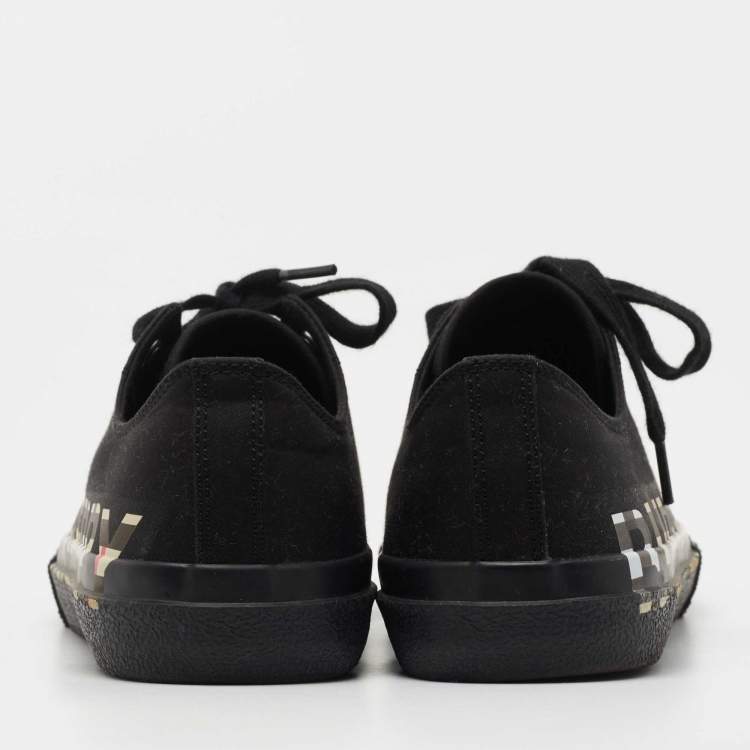 Pre Owned Burberry Black Canvas Larkhall Low Top Sneakers Size 40