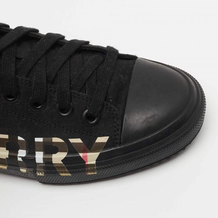 Pre Owned Burberry Black Canvas Larkhall Low Top Sneakers Size 40