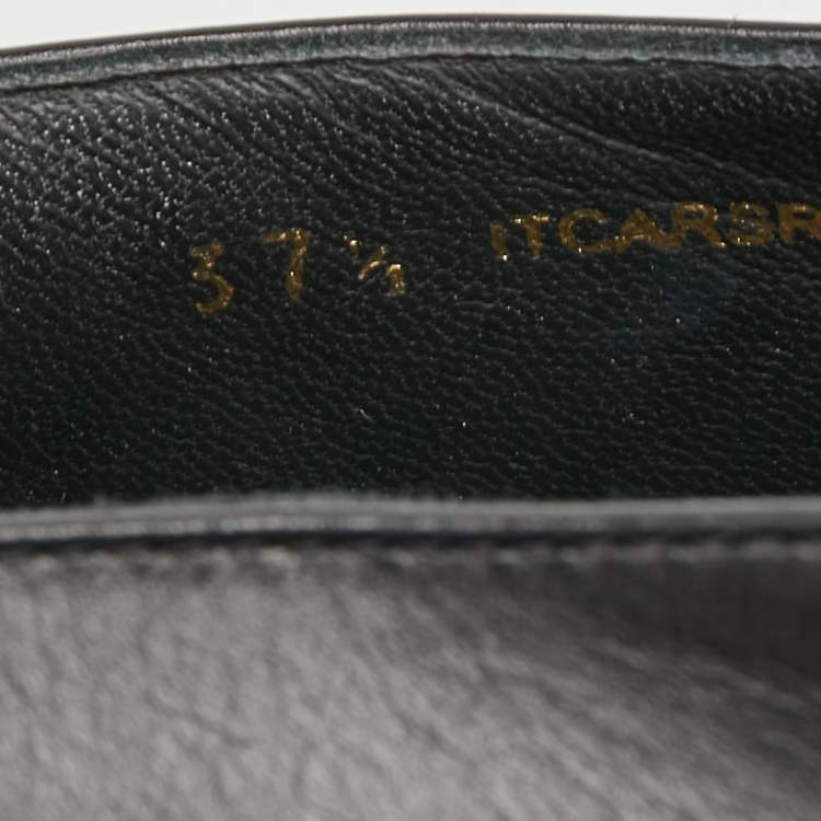 Pre Owned Burberry Black Leather Bierfield Pumps Size 37.5
