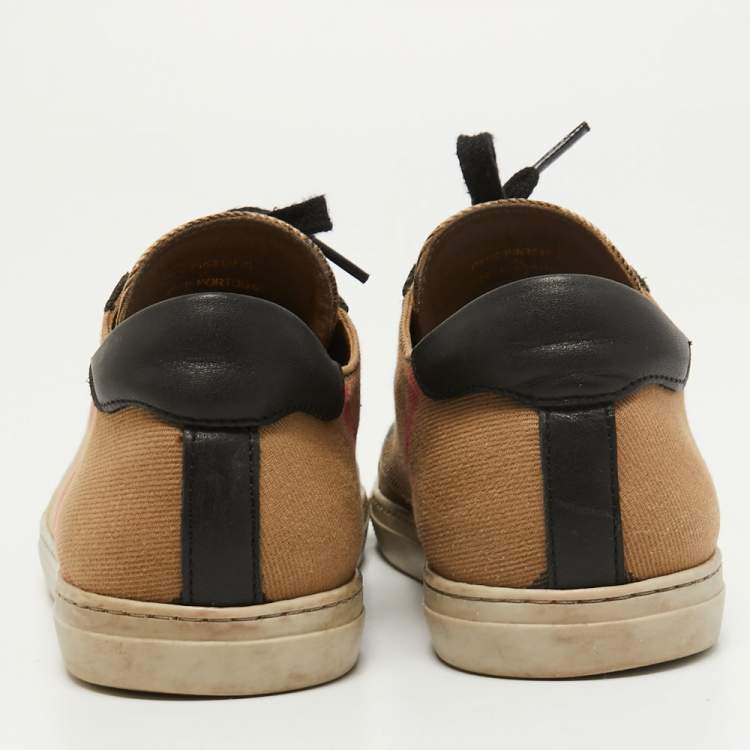 مملوكة مسبقًا Burberry Multicolor House Check Canvas and Leather Lace Up Sneakers Size 39