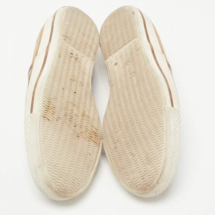 Pre Owned Burberry Tricolor Nova Check Canvas Gauden Sneakers Size 38