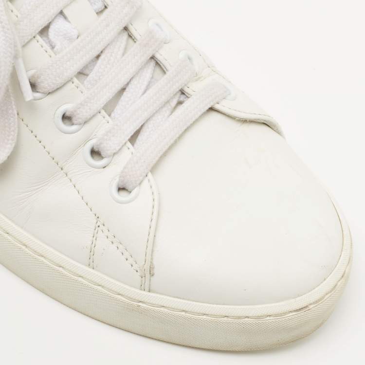 Pre Owned Burberry White Leather Low Top Sneakers Size 40
