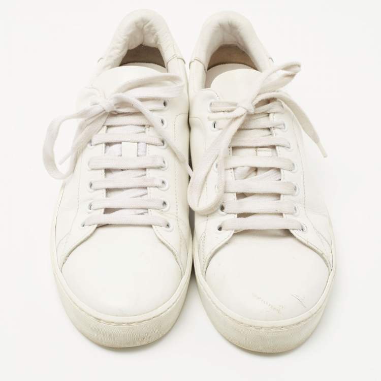 Pre Owned Burberry White Leather Low Top Sneakers Size 40