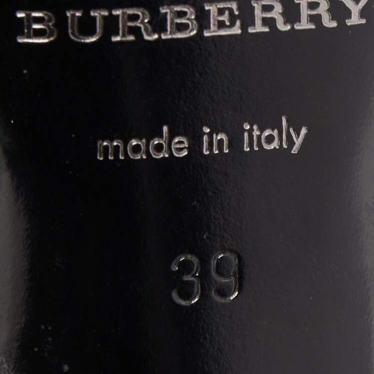 Pre Owned Burberry Metallic Leather Perforated Ankle Strap Sandals Size 39