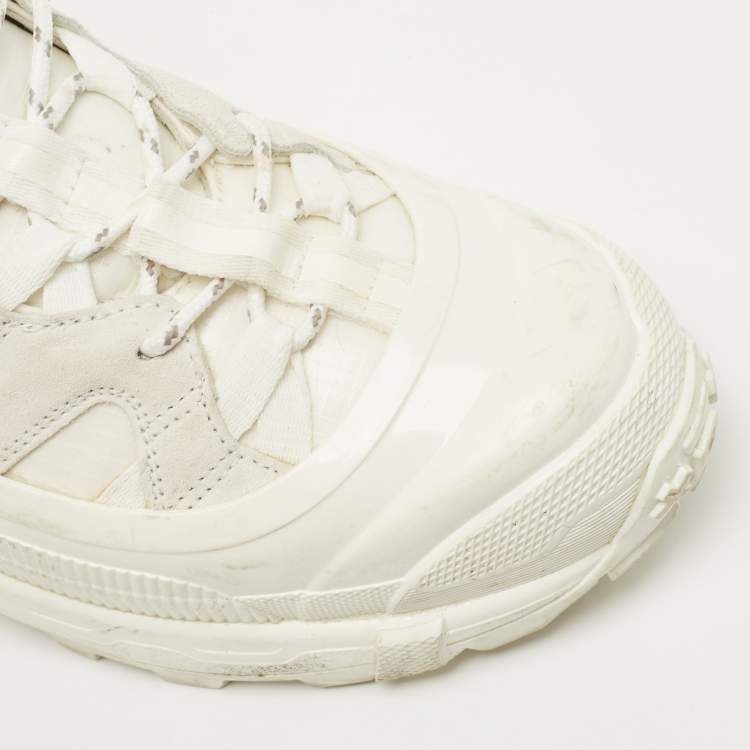 Pre Owned Burberry White Suede and Fabric Arthur Sneakers Size 40