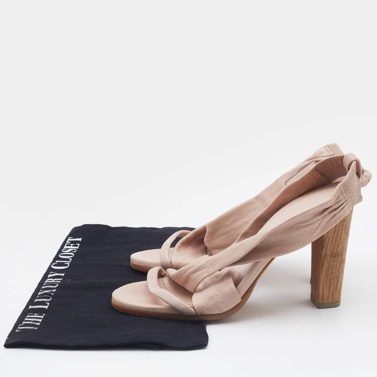 Pre Owned Burberry Pink Leather Criss Cross Slingback Sandals Size 39