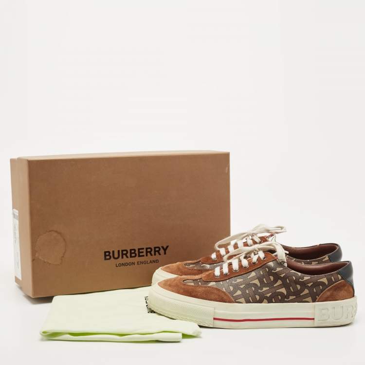 Pre Owned Burberry Multicolor Housecheck Canvas and Leather low top Sneakers Size 38