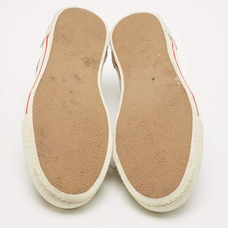 Pre Owned Burberry Multicolor Housecheck Canvas and Leather low top Sneakers Size 38