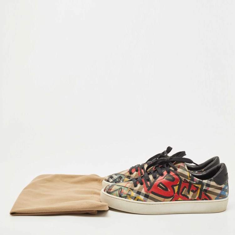 Pre Owned Burberry Multicolor Printed Canvas Low Top Sneakers Size 39