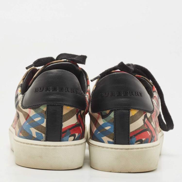 Pre Owned Burberry Multicolor Printed Canvas Low Top Sneakers Size 39