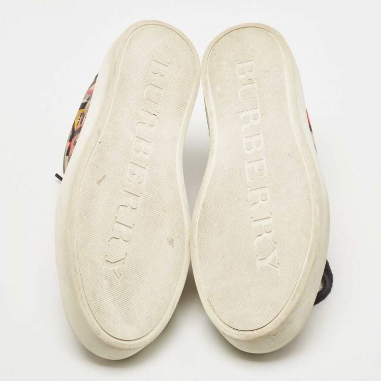 Pre Owned Burberry Multicolor Printed Canvas Low Top Sneakers Size 39