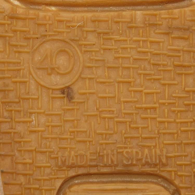 Pre Owned Burberry Beige Nova Check Canvas Strappy Espadrille Wedge Sandals Size 40