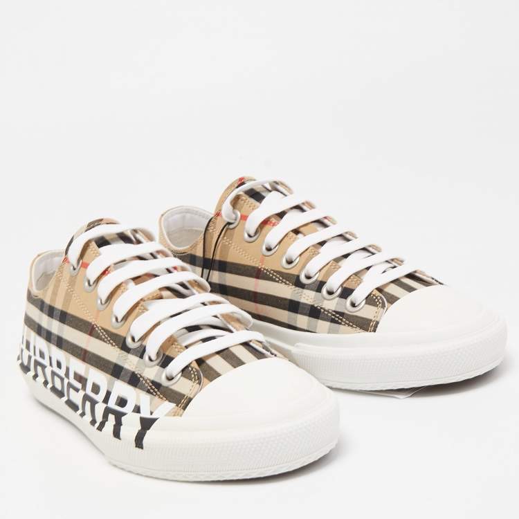 Pre Owned Burberry Multicolor Nova Check Canvas Cap Toe Low Top Sneakers Size 39