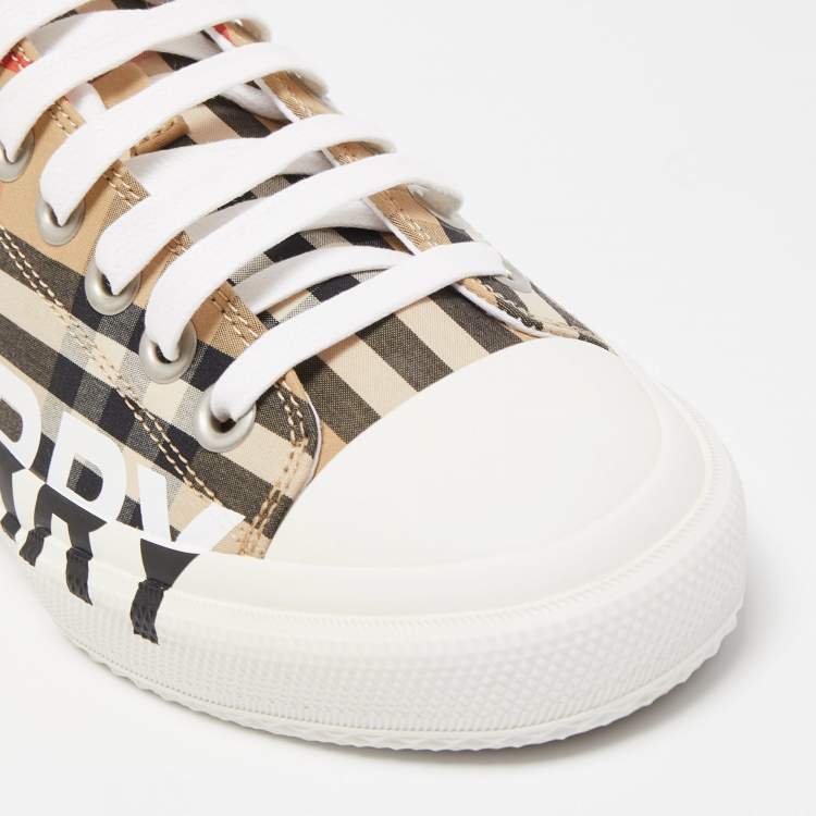 Pre Owned Burberry Multicolor Nova Check Canvas Cap Toe Low Top Sneakers Size 39