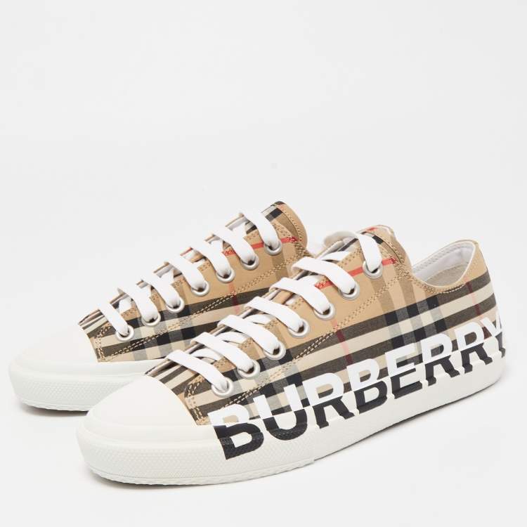 Pre Owned Burberry Multicolor Nova Check Canvas Cap Toe Low Top Sneakers Size 39