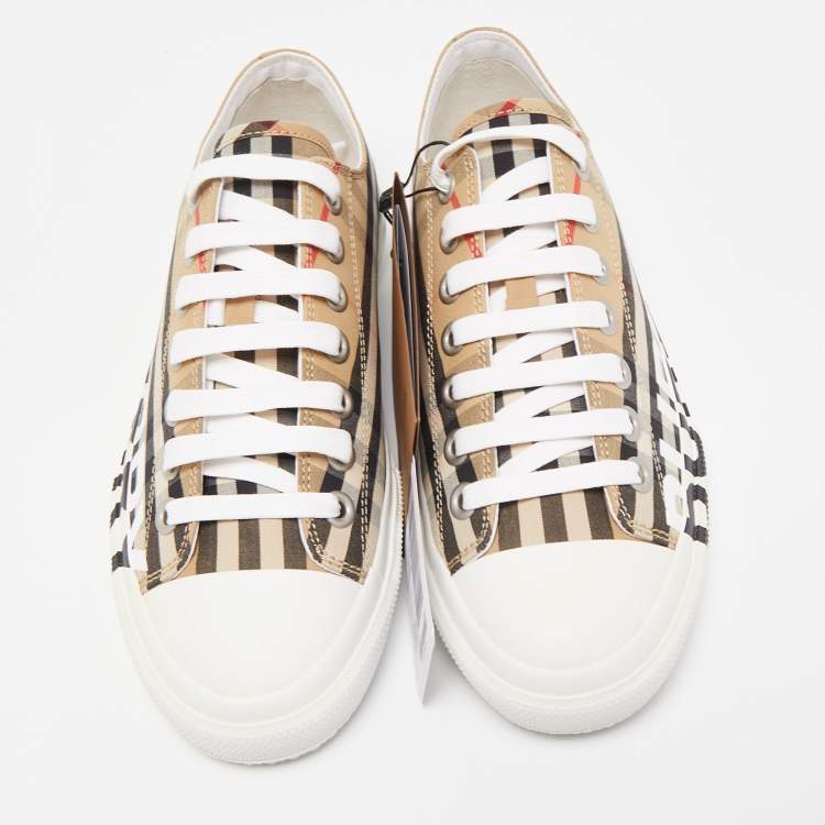 Pre Owned Burberry Multicolor Nova Check Canvas Cap Toe Low Top Sneakers Size 39