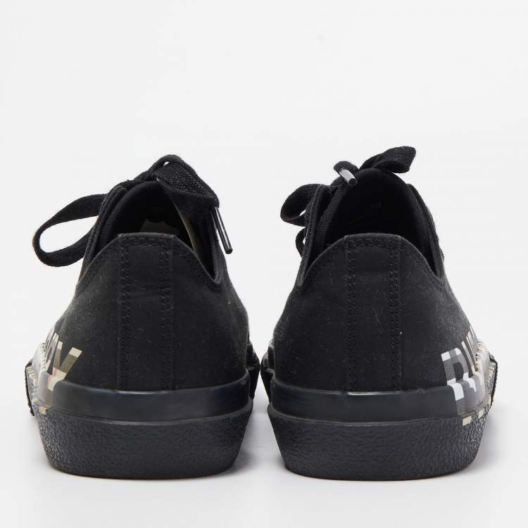 مملوكة مسبقًا Burberry Black Canvas Larkhall Low Top Sneakers Size 38