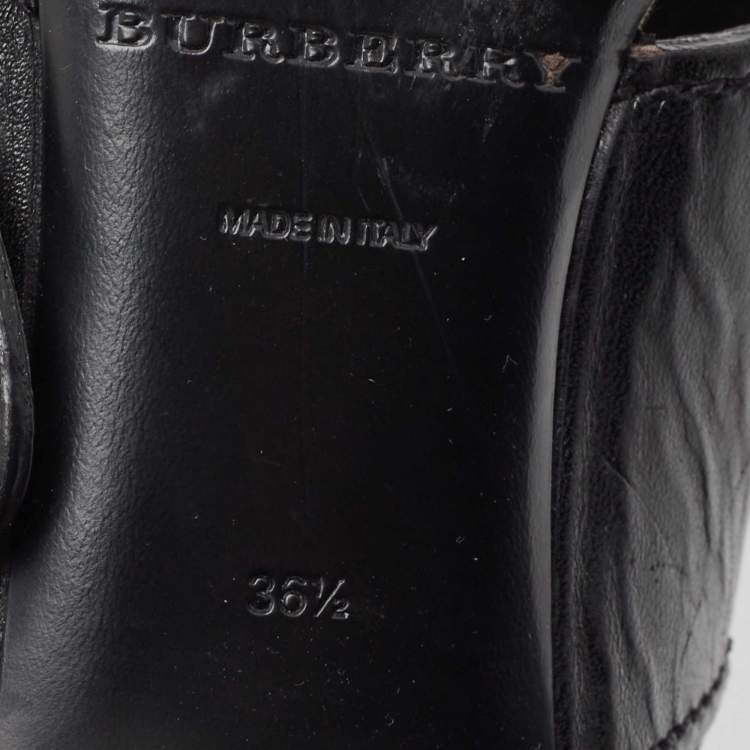 Pre Owned Burberry Two Tone Leather Slingback Sandals Size 36.5