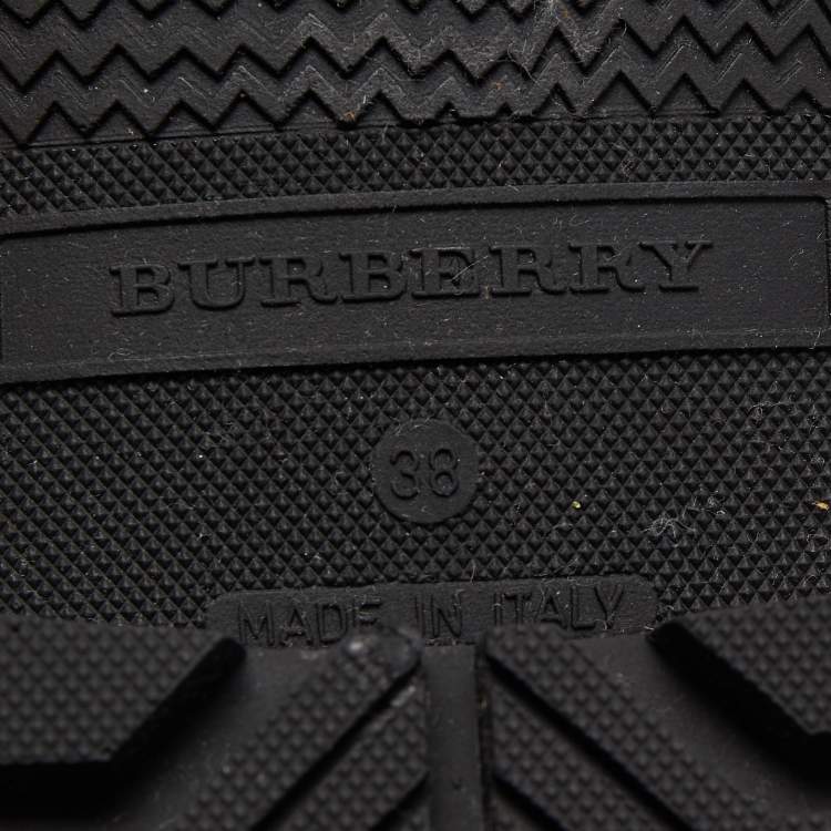 Pre Owned Burberry Black Rubber Wellington Rain Boots Size 38