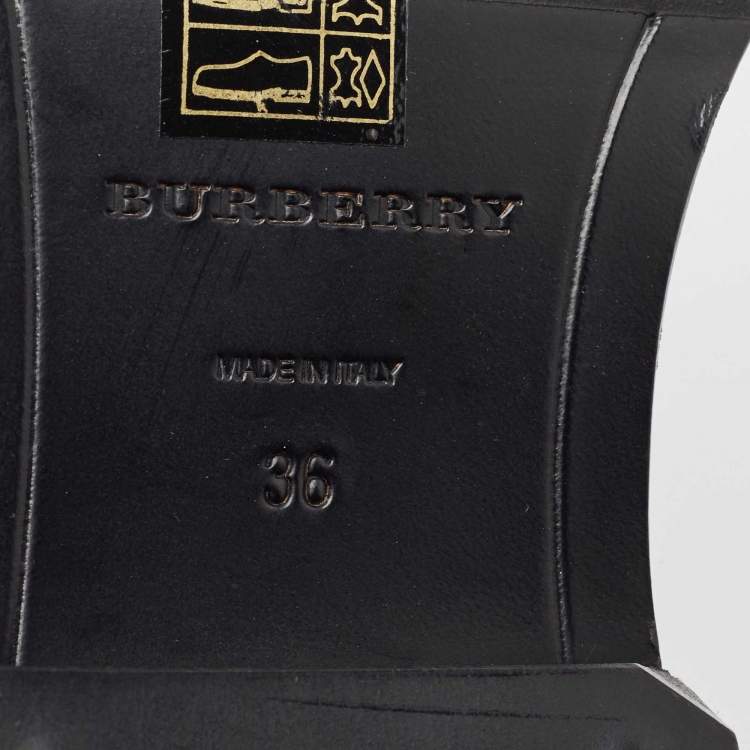 Pre Owned Burberry Black  Brogue Leather Tassel Detail Loafers Size 36